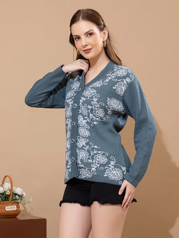 Womens_Woolen_Button_Down_Cardigan