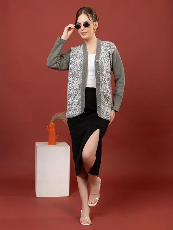 Womens_Woolen_Button_Down_Cardigan