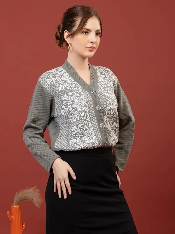 Womens_Woolen_Button_Down_Cardigan