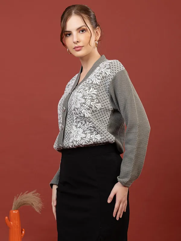 Womens_Woolen_Button_Down_Cardigan