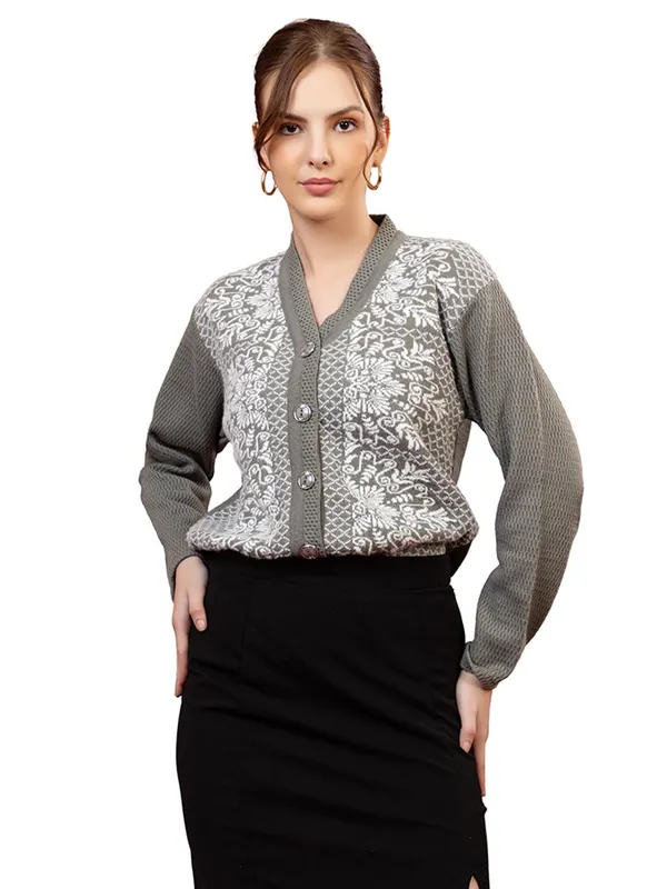 Womens_Woolen_Button_Down_Cardigan