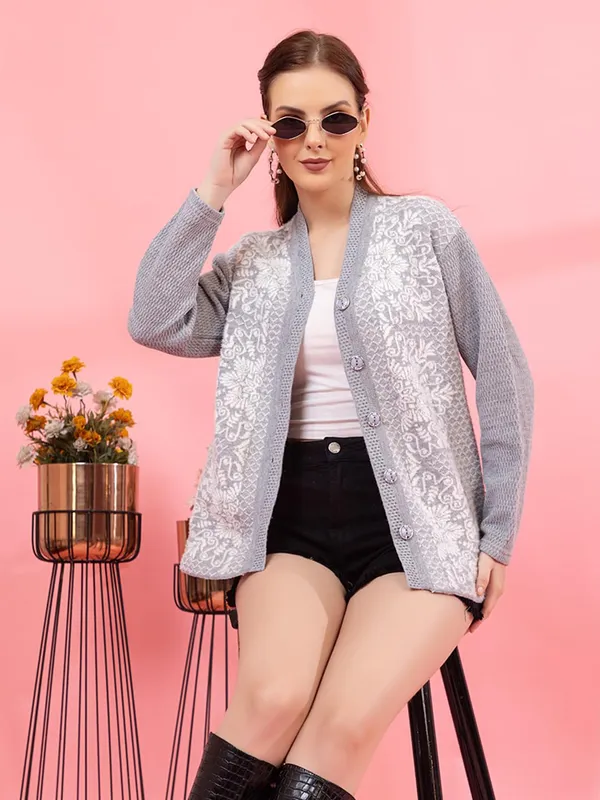 Womens_Woolen_Button_Down_Cardigan