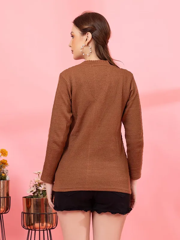 Womens_Woolen_V_Neck_Cardigan