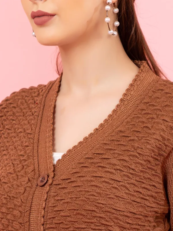 Womens_Woolen_V_Neck_Cardigan