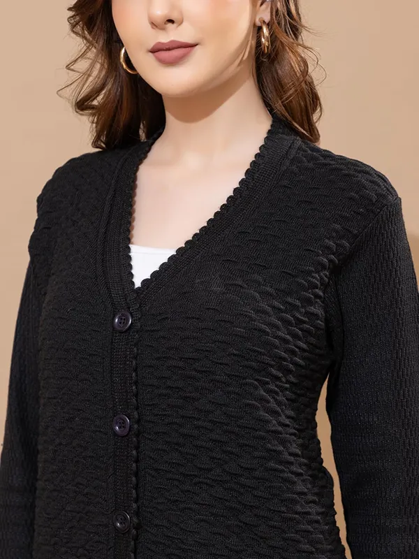 Womens_Woolen_V_Neck_Cardigan