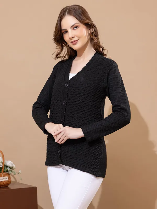 Womens_Woolen_V_Neck_Cardigan