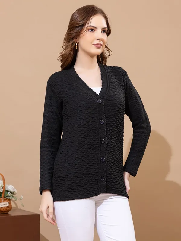 Womens_Woolen_V_Neck_Cardigan
