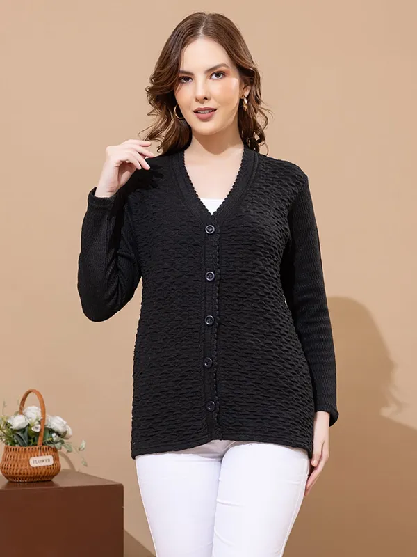 Womens_Woolen_V_Neck_Cardigan