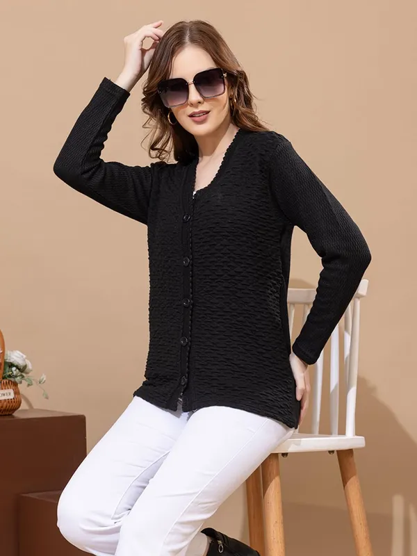Womens_Woolen_V_Neck_Cardigan