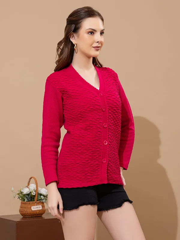 Womens_Woolen_V_Neck_Cardigan