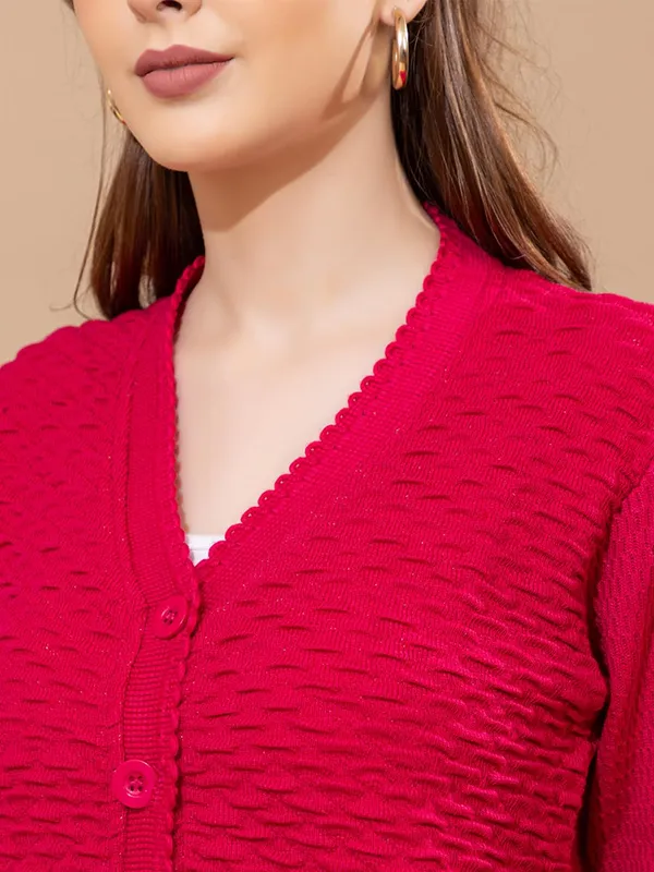 Womens_Woolen_V_Neck_Cardigan
