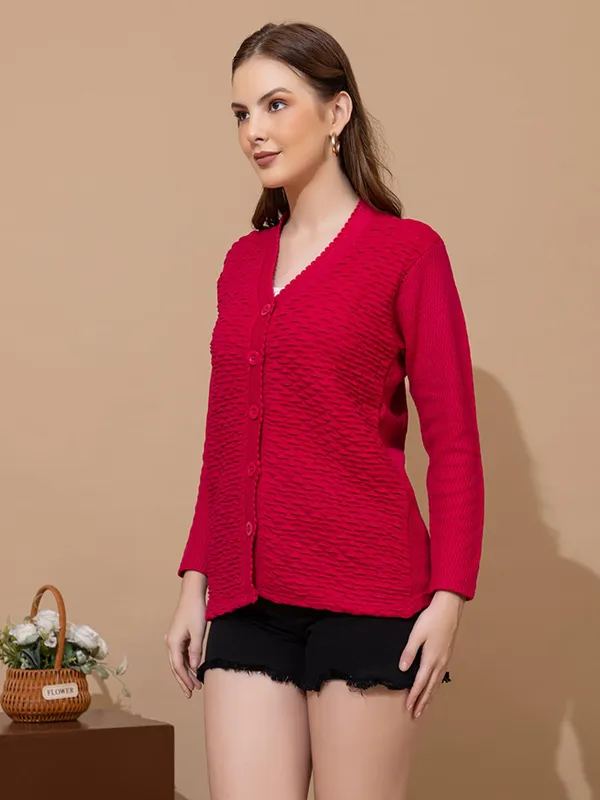 Womens_Woolen_V_Neck_Cardigan