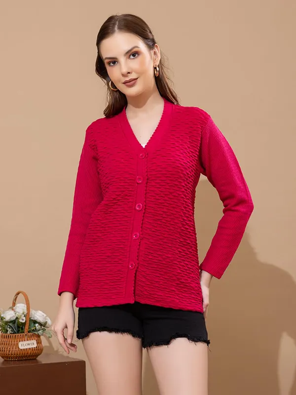 Womens_Woolen_V_Neck_Cardigan