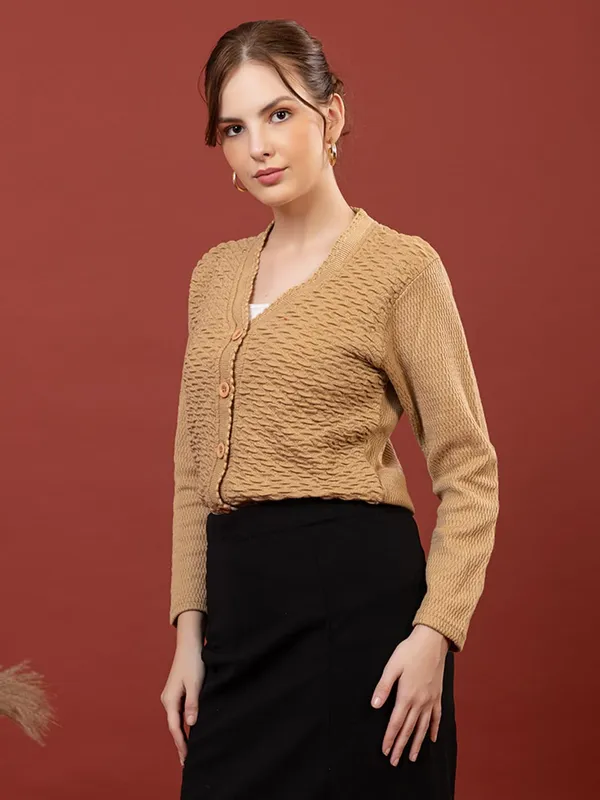 Womens_Woolen_V_Neck_Cardigan