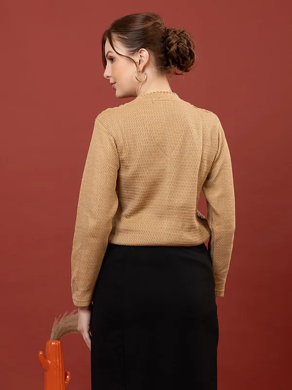 Womens_Woolen_V_Neck_Cardigan