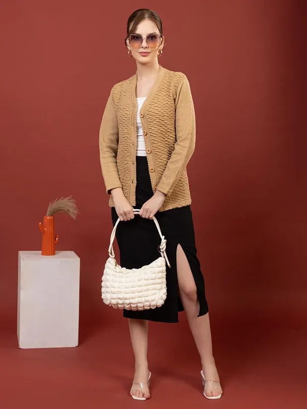 Womens_Woolen_V_Neck_Cardigan