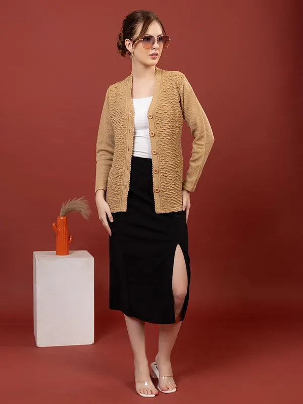 Womens_Woolen_V_Neck_Cardigan
