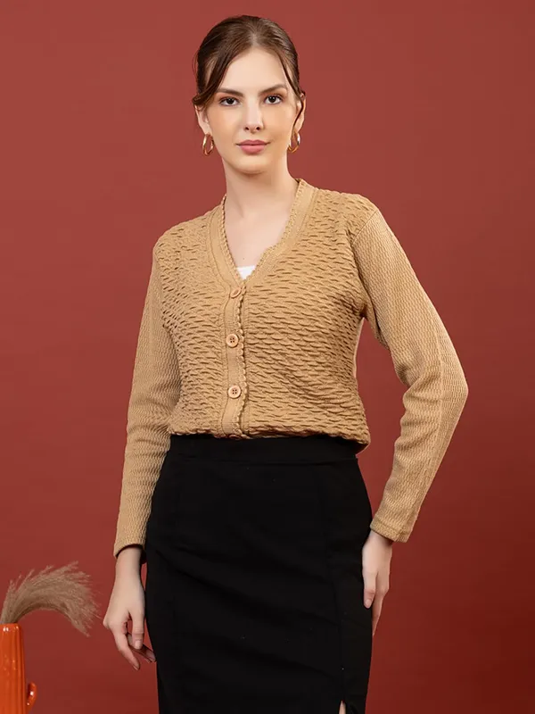 Womens_Woolen_V_Neck_Cardigan