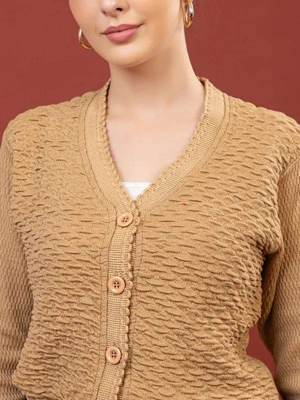 Womens_Woolen_V_Neck_Cardigan