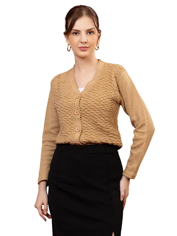 Womens_Woolen_V_Neck_Cardigan