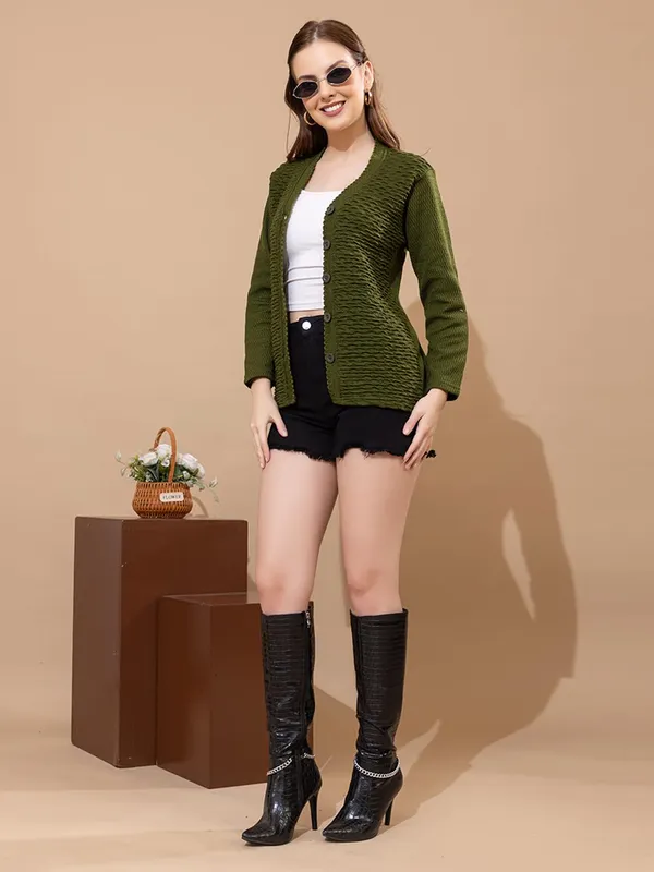 Womens_Woolen_V_Neck_Cardigan