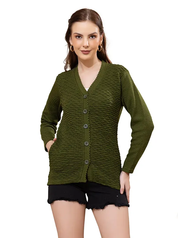 Womens_Woolen_V_Neck_Cardigan