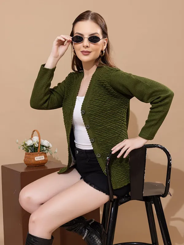 Womens_Woolen_V_Neck_Cardigan