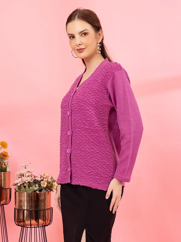 Womens_Woolen_V_Neck_Cardigan