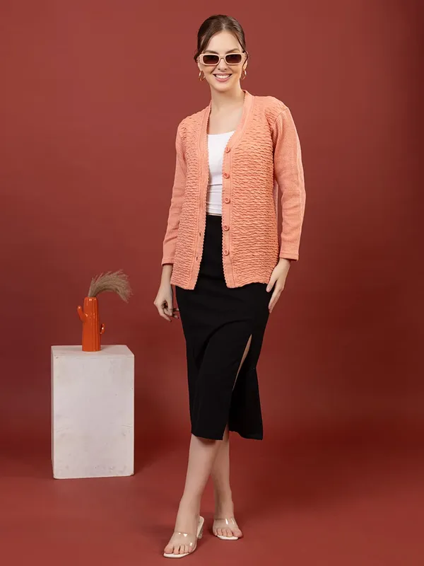 Womens_Woolen_V_Neck_Cardigan