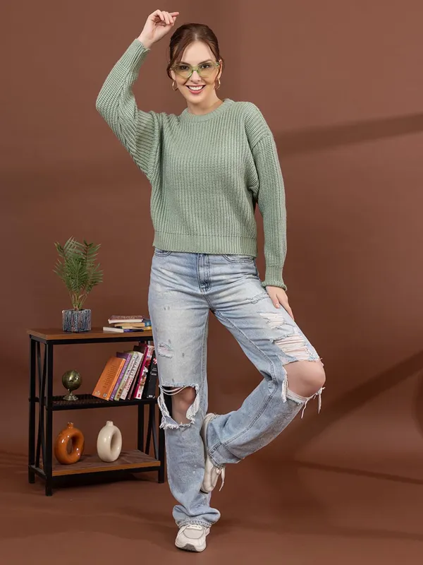 Womens_Round_Neck_Pullover_Sweater