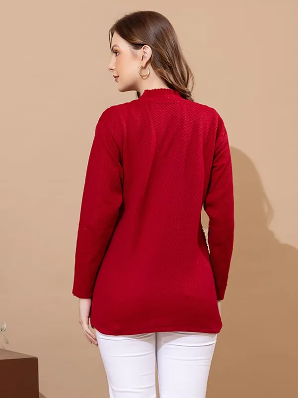 Womens_Woolen_V_Neck_Cardigan