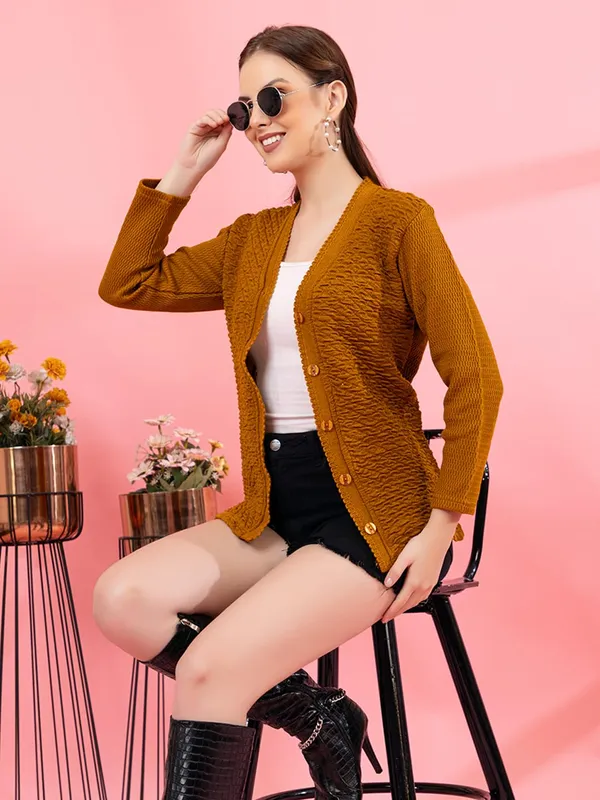 Womens_Woolen_V_Neck_Cardigan
