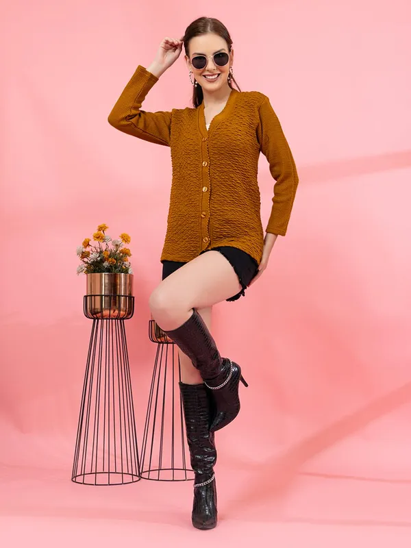 Womens_Woolen_V_Neck_Cardigan