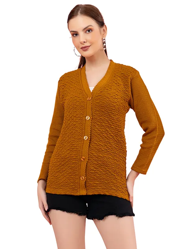 Womens_Woolen_V_Neck_Cardigan