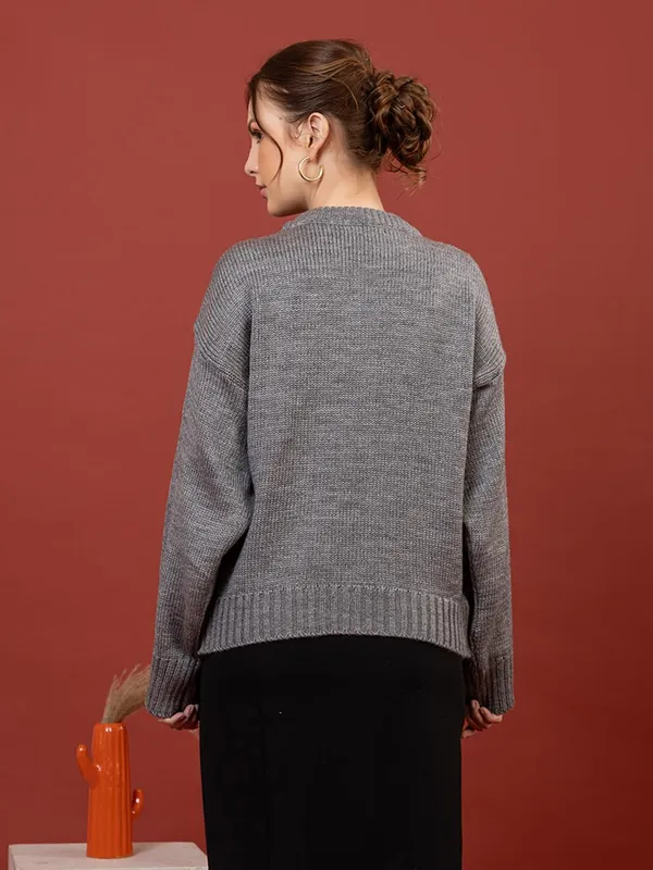 Womens_Round_Neck_Knitted_Pullover_Sweater