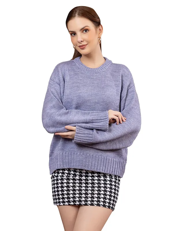 Womens_Round_Neck_Knitted_Pullover_Sweater