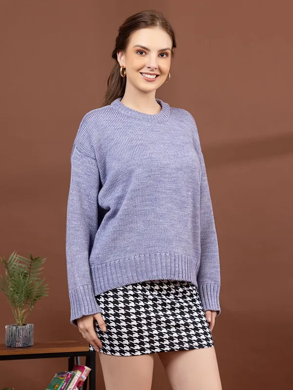 Womens_Round_Neck_Knitted_Pullover_Sweater