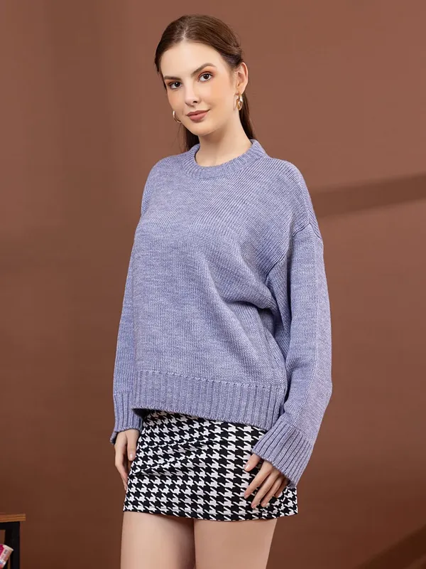 Womens_Round_Neck_Knitted_Pullover_Sweater