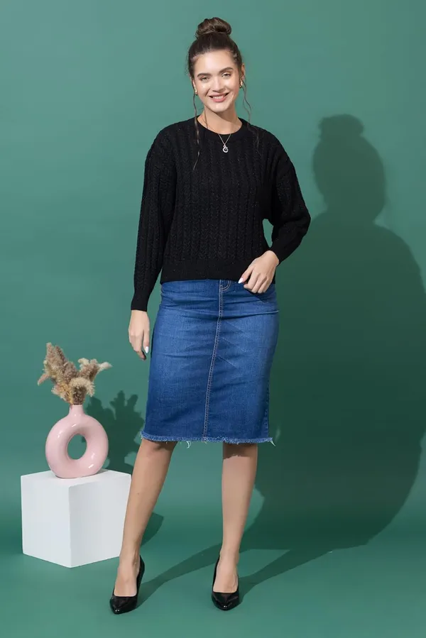 Black_Women_Full_Sleeves_Round_Neck_Cable_Design_Pullover_Sweater_Pure_Woolen_Winter_Wear