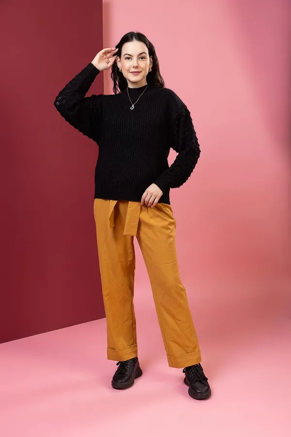 Black_Women_Pullover_Sweater_Relaxed_Fit_For_Winter_Wear_Full_Sleeve_100%_Wool_Latest_Stylish_Sweater_Crafted_With_Comfort_Fit_For_Winter_Season