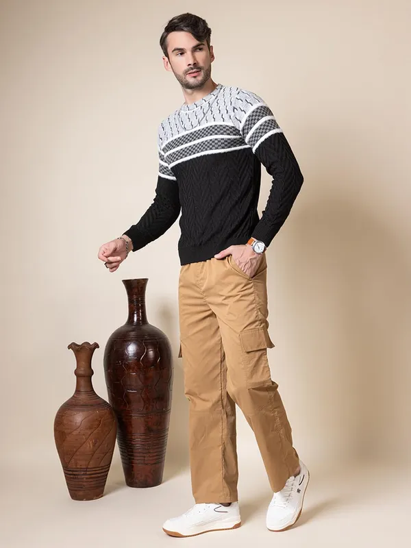 Black_Mens_Round_Neck_Full_Sleeve_Printed_Woolen_Pullover_Sweater_For_Winter_Season