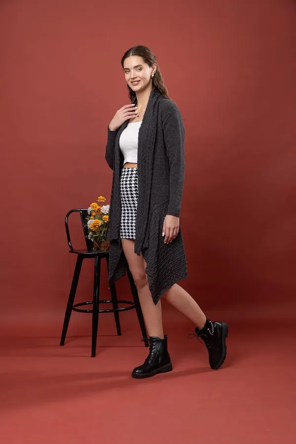 Black_Women_&_Girls_Winter_Woolen_V-Neck_Open_Front_Longline_Shrug_Cardigan_Sweater