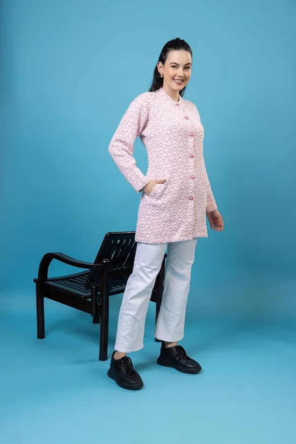 Baby_Pink_Women's_Woolen_Long_Coat_Cardigan_Sweater_Winterwear_Cardigan