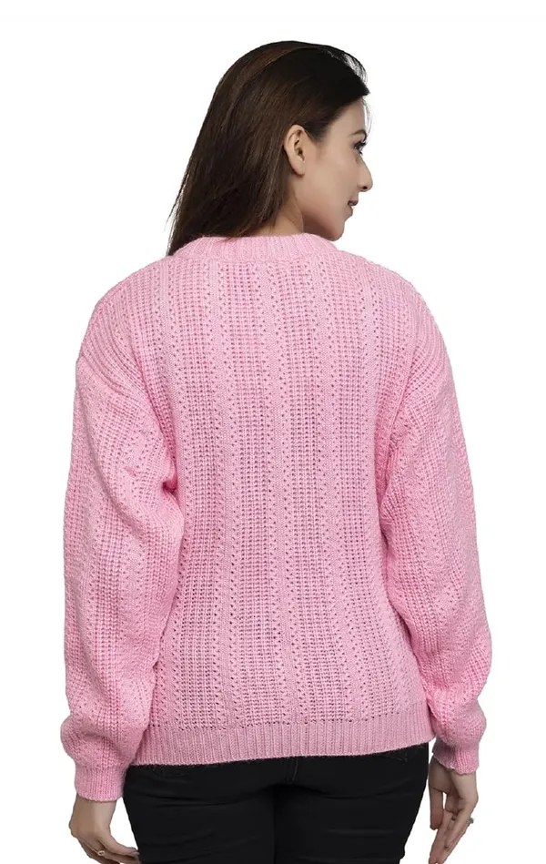 Baby_Pink_Women_100%_Wool_Pullover_Sweater_Regular_Fit_For_Winter_Wear