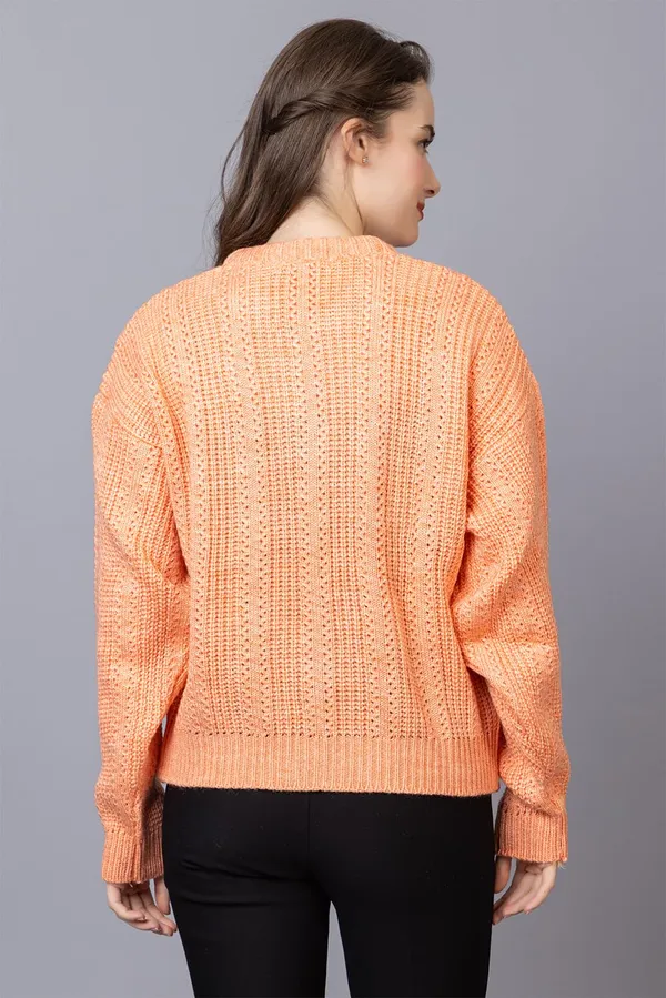 Orange_Women_100%_Wool_Pullover_Sweater_Regular_Fit_For_Winter_Wear
