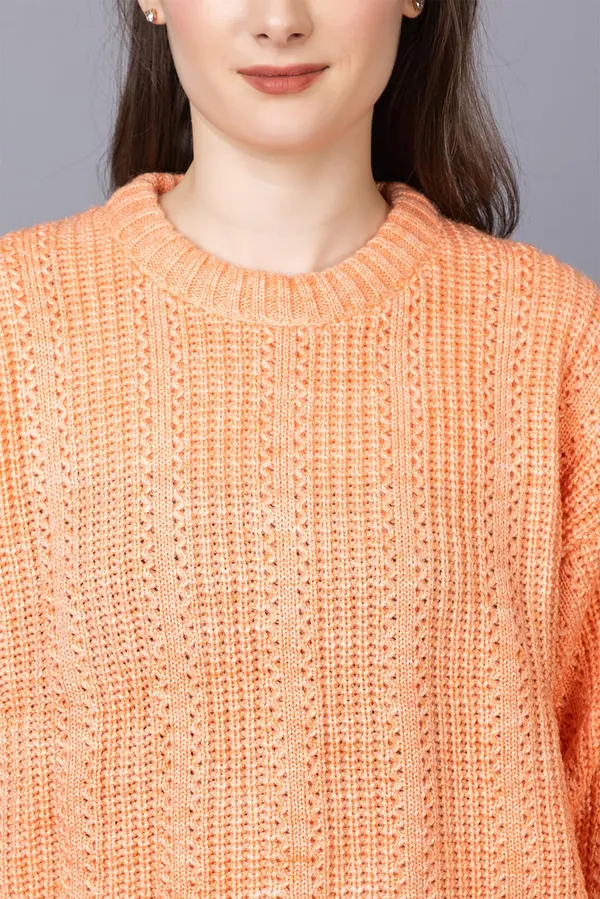 Orange_Women_100%_Wool_Pullover_Sweater_Regular_Fit_For_Winter_Wear