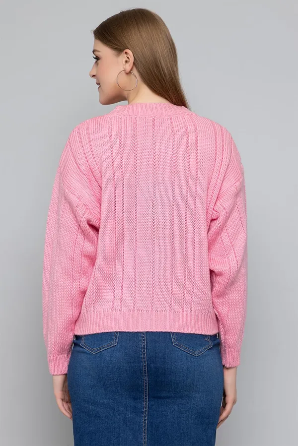 Baby_Pink_Women_Knitted_Regular_Fit_V_Neck_Full_Sleeve_Self_Design_Solid_Winter_Wear_Cardigans_Sweaters
