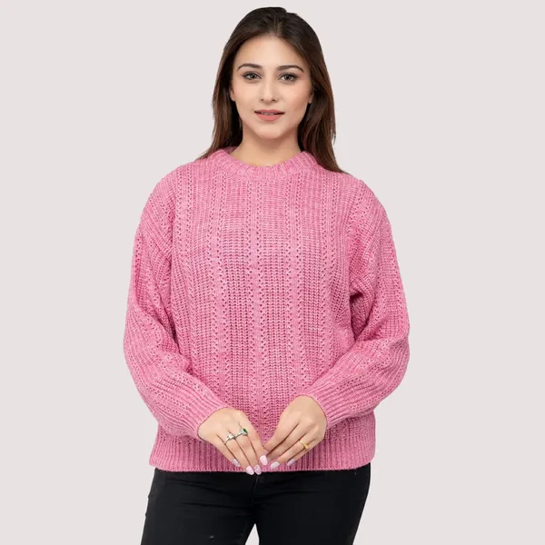 Baby_Pink_Women's_Wool_Casual_Pullover_Sweater