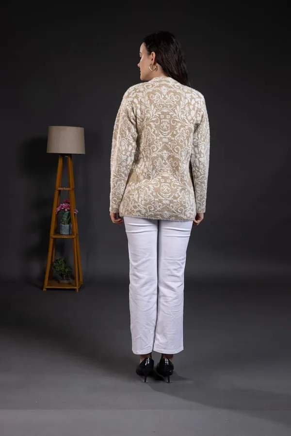 Camel_Women_Woolen_Round_Neck_Self_Design_Cardigan_Heavy_Hair_Fabric_Winter_Wear_Pure_Wool_Long_Cotty_Fully_Warm_Cardigan_Sweater