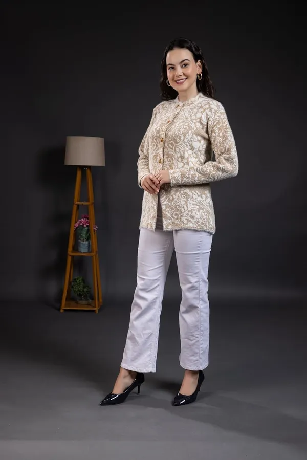 Camel_Women_Woolen_Round_Neck_Self_Design_Cardigan_Heavy_Hair_Fabric_Winter_Wear_Pure_Wool_Long_Cotty_Fully_Warm_Cardigan_Sweater